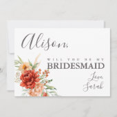 Rustic Boho Floral Bridesmaid proposal Kaart (Voorkant)
