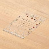 Rustic Boho Floral Butterflies Vrijgezellenfeest Acryl Uitnodigingen (Laagn)