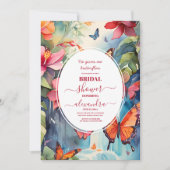Rustic Boho Floral Butterflies Vrijgezellenfeest Kaart (Voorkant)