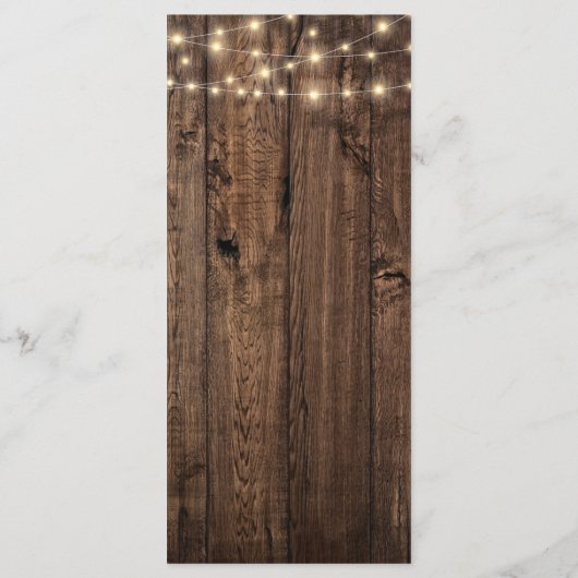 Rustic Boho Floral Country Wedding Menu (Achterkant)