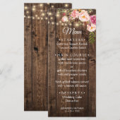 Rustic Boho Floral Country Wedding Menu (Voorkant / Achterkant)