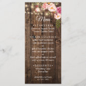 Rustic Boho Floral Country Wedding Menu (Voorkant)