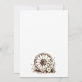 Rustic Boho Floral Cowgirl Hat Bachelorette Party Kaart (Achterkant)