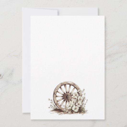 Rustic Boho Floral Cowgirl Hat Bachelorette Party Kaart (Achterkant)