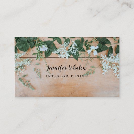 Rustic Boho Floral Custom Visitekaartje (Voorkant)