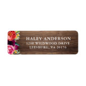 Rustic Boho Floral en Barn Wood Etiket (Voorkant)