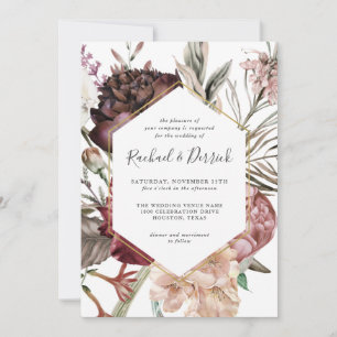 Rustic Boho Floral Fantasy Wedding Kaart