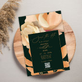 Rustic Boho Floral Green Save the date Uitnodiging