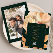 Rustic Boho Floral Green Save the date Uitnodiging