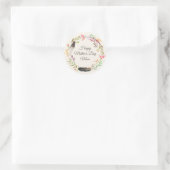 Rustic Boho Floral Happy Moederdag | FEESTDAGEN Ronde Sticker (Tas)