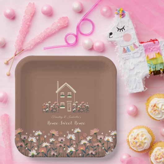 Rustic Boho Floral Herfst Housewarming Party Papieren Bordje (Feest)