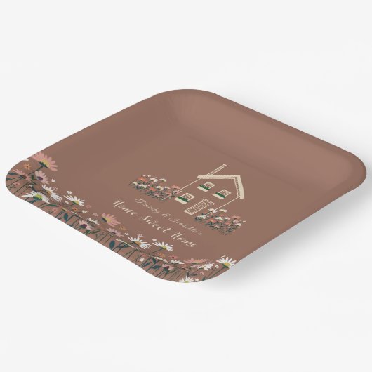 Rustic Boho Floral Herfst Housewarming Party Papieren Bordje (Gebogen)