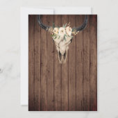 Rustic Boho Floral Koe Skull op Barnwood Wedding Save The Date (Achterkant)