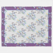 Rustic Boho Floral Lavender Fleece Blanket (Voorkant (Horizontaal))
