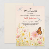 Rustic Boho Floral Little Wildflower Baby shower Kaart (Voorkant / Achterkant)