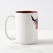 Rustic Boho Floral Longhorn Skull Tweekleurige Koffiemok (Links)