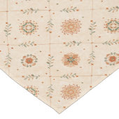 Rustic Boho Floral Mandala Geometric Pattern Korte Tafelloper (Hoek)