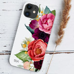 Rustic Boho Floral met Monogram Case-Mate iPhone 14 Hoesje<br><div class="desc">Deze roestkleurige boho floral design is prachtig stijlvol en kleurrijk en biedt een grens aan rijke botanische producten in terracotta perziken, bogundy, geel, blauwgroen en groen aan één kant van het ontwerp. Een tekstsjabloon is inbegrepen op de lagere linkerzijde van het ontwerp om met uw monogram initialen of andere gewenste...</div>