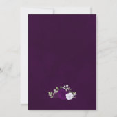 Rustic Boho Floral Plum & Dusty Paars Wedding Kaart (Achterkant)