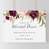 Rustic Boho Floral Rehearsal Dinner Welcome Sign Poster