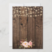 Rustic Boho Floral String Lights Baby shower Kaart (Achterkant)