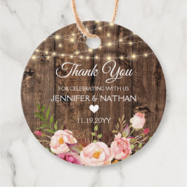 Rustic Boho Floral String Lights Hartelijk dank Bedankjes Labels