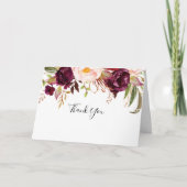 Rustic Boho Floral vouwde bruiloft Bedankkaart (Voorkant)
