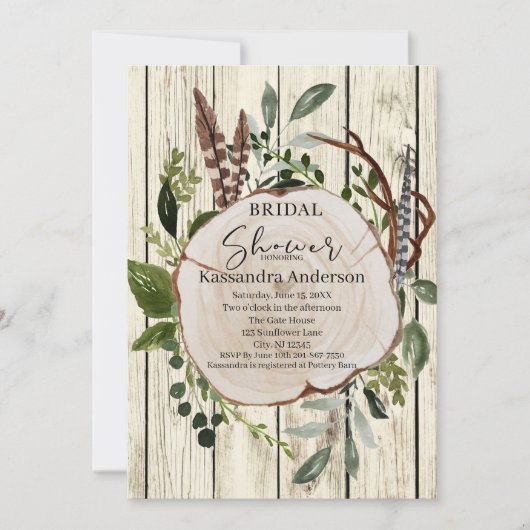 Rustic Boho Floral Vrijgezellenfeest Kaart (Voorkant)