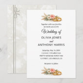 Rustic Boho Floral Watercolor Wedding  Kaart (Voorkant / Achterkant)