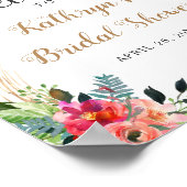 Rustic Boho Floral Waterverf Vrijgezellenfeest Sig Poster (Hoek)