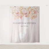 Rustic Boho Floral Wedding Backdrop Wandkleed (Voorkant)