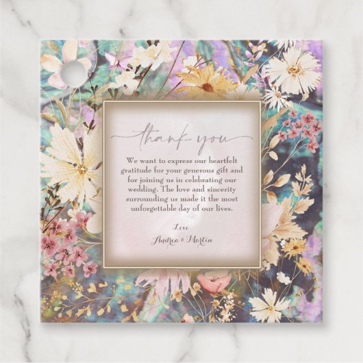 Rustic Boho Floral Wedding Bedankjes Labels (Voorkant)