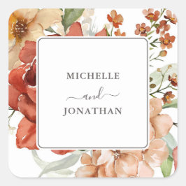 Rustic Boho Floral Wedding Envelope zegelt Sticker