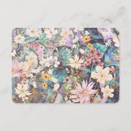 Rustic Boho Floral Wedding Informatiekaartje (Achterkant)