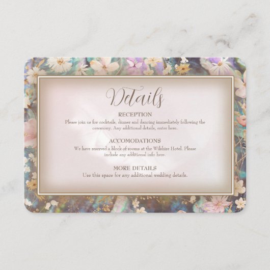 Rustic Boho Floral Wedding Informatiekaartje (Voorkant)