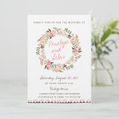 Rustic Boho Floral Wedding Invitations Kaart