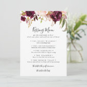Rustic Boho Floral Wedding Kissing Menu Game Kaart (Staand voorkant)