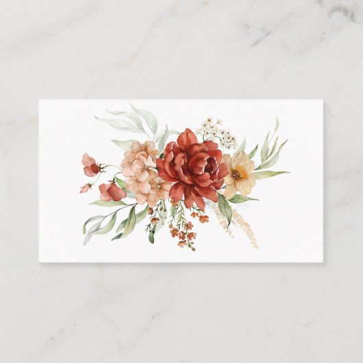 Rustic Boho Floral Wedding Place Card Plaatskaartje (Achterkant)