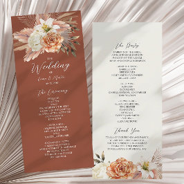 Rustic Boho Floral Wedding Programmakaart
