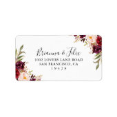 Rustic Boho Floral Wedding RSVP Adres Etiket (Voorkant)