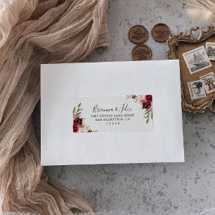 Rustic Boho Floral Wedding RSVP Adres Etiket
