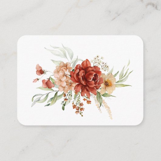 Rustic Boho Floral Wedding RSVP Details QR Code en Informatiekaartje (Achterkant)