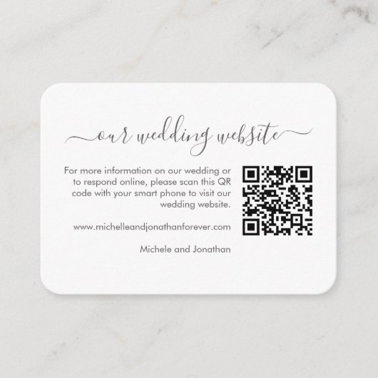 Rustic Boho Floral Wedding RSVP Details QR Code en Informatiekaartje (Voorkant)
