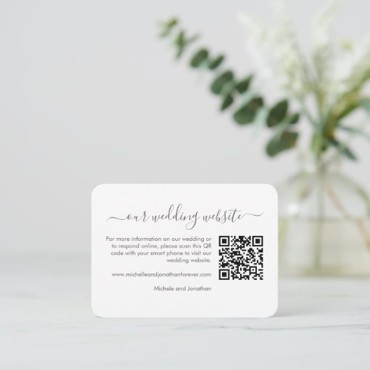Rustic Boho Floral Wedding RSVP Details QR Code en Informatiekaartje (Staand voorkant)