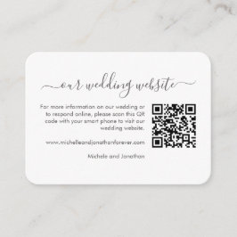 Rustic Boho Floral Wedding RSVP Details QR Code en Informatiekaartje
