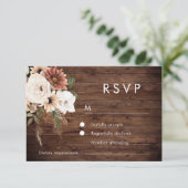 Rustic Boho Floral Wedding RSVP Kaartje (Staand voorkant)