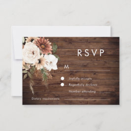 Rustic Boho Floral Wedding RSVP Kaartje