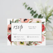 Rustic Boho Floral Wedding RSVP Kaartje (Staand voorkant)