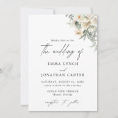 Rustic Boho Floral Wedding Uitnodiging (Voorkant)