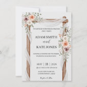 Rustic Boho Floral Wedding Uitnodiging (Voorkant)